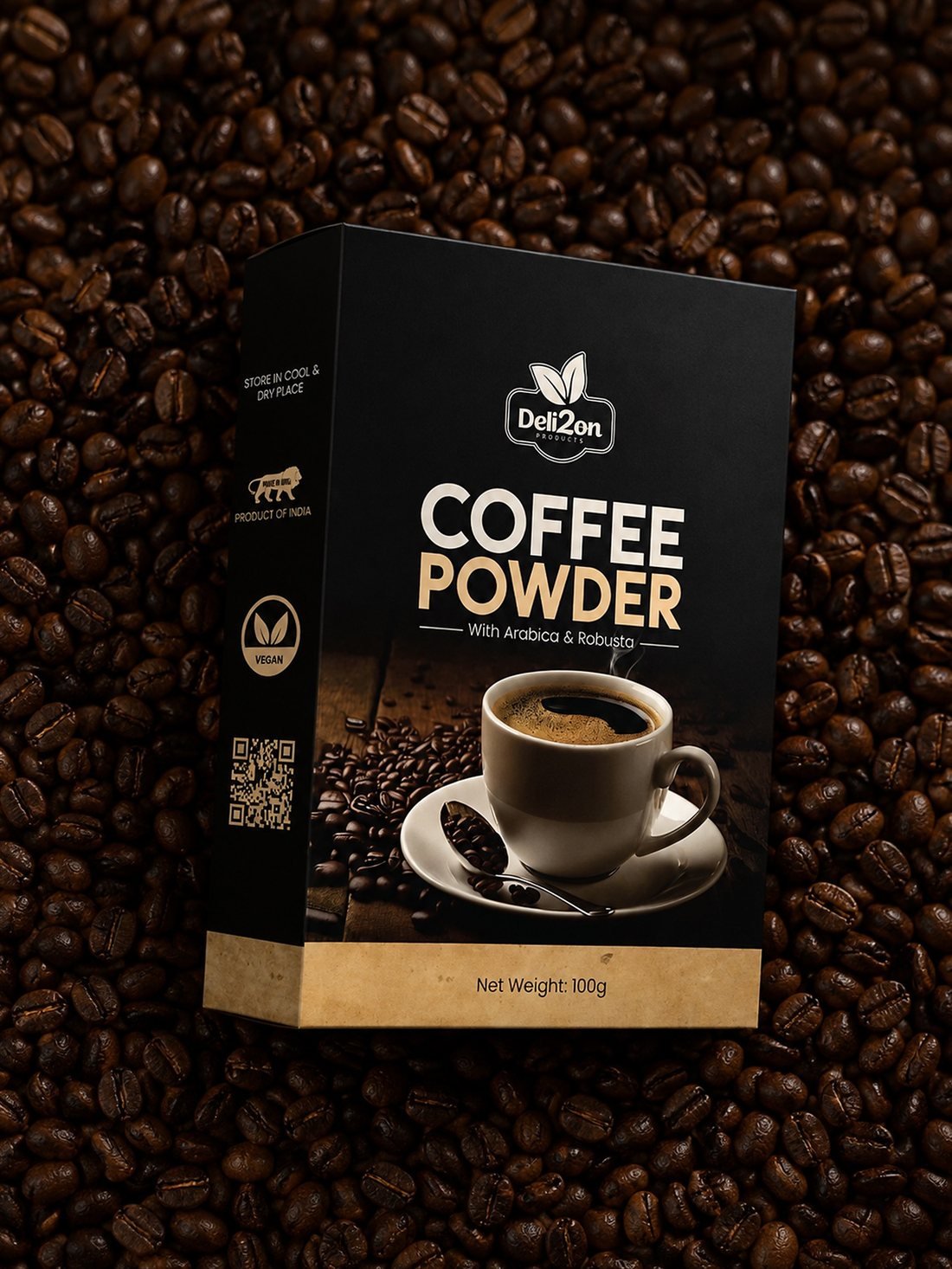Deli2on Coffee Powder pack, Arabica and Robusta blend